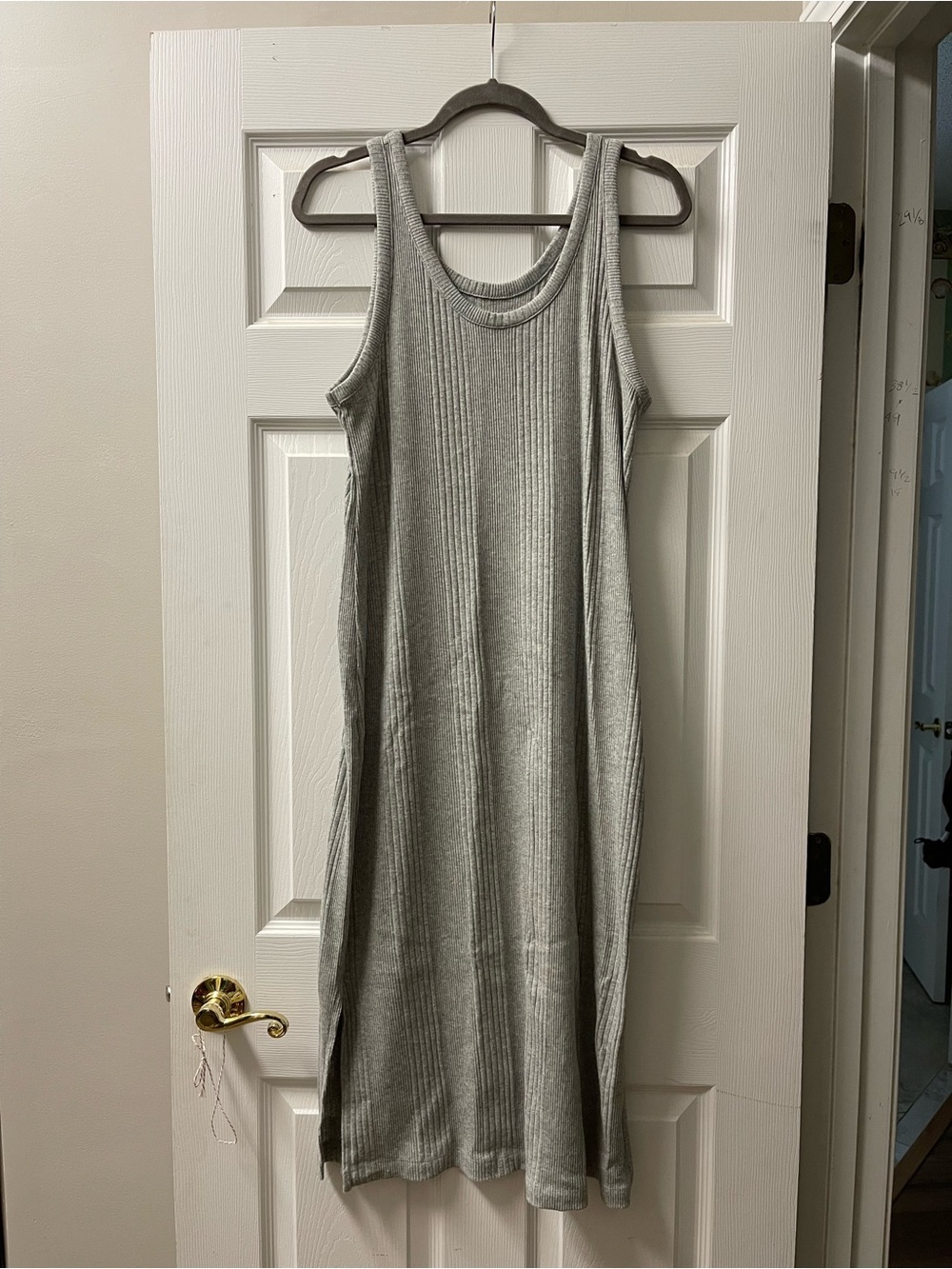 a new day Gray Ribbed Tank Maxi Dress